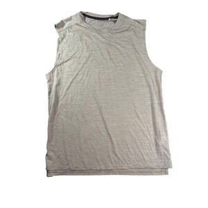 DSG Mens Sleeveless Performance T-Shirt Tan Heather Muscle Tank Size L
